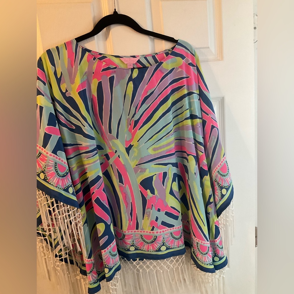Lilly Pulitzer MIRI SILK Caftan Poncho L/XL